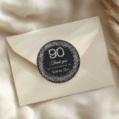 Elegant Diamonds 90th Birthday Thank you Sticker
