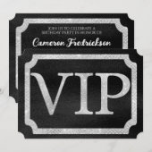 Elegant Diamonds op Black VIP Event Ticket Kaart (Voorkant / Achterkant)