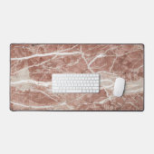 Elegant diep Roos en wit marmer Bureaumat (Keyboard & Muis)