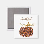 Elegant dierlijk drukpompoen goud Thankful Magnet Magneet (Voorkant / Achterkant)