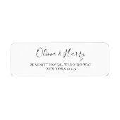 Elegant digitaal script zwart wit label (Voorkant)