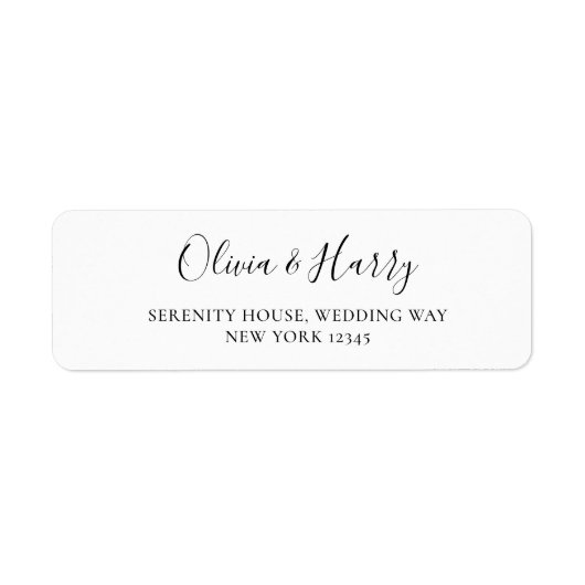 Elegant digitaal script zwart wit label (Voorkant)