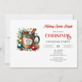 Elegant digital holiday cocktails party invitation (Devant)