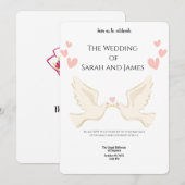 Elegant Digital Wedding Invitations | Modern, Flor (Devant / Derrière)