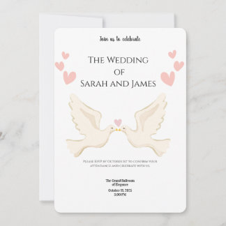 Elegant Digital Wedding Invitations | Modern, Flor Kaart