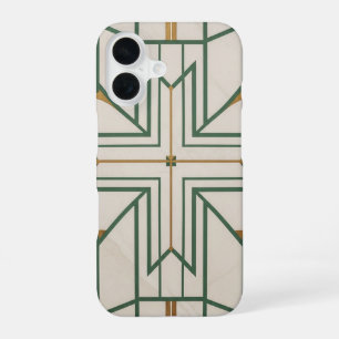 Elegant Dill Green Geometrische iPhone 16 Hoesje