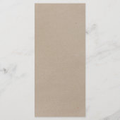 Elégant Dîner Calligraphie Faux Kraft Carte Menu (Dos)