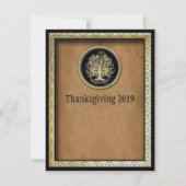 Élégant Dîner D'Action De Grâce Invitation (Dos)