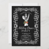 Élégant Dîner de Noël de Noël Invitation (Devant)