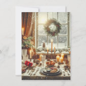 Élégant dîner de Noël familial Invitation (Dos)