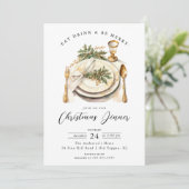 Élégant dîner de Noël Invitation (Debout devant)