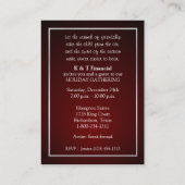 Élégant Dîner de Noël Invitations (Dos)