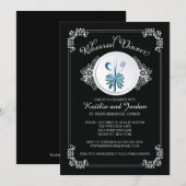 Élégant Dîner de Répétition Noire Invitation (Devant / Derrière)