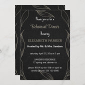 Élégant Dîner De Répétition Noire Invitations (Devant / Derrière)