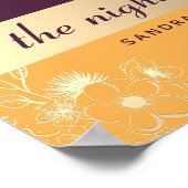 Élégant Dîner de répétition violet Poster de bienv (Coin)