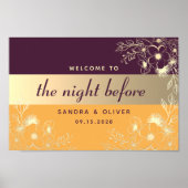 Élégant Dîner de répétition violet Poster de bienv (Devant)
