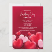 Élégant dîner de Saint Valentin Invitation (Devant)