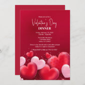 Élégant dîner de Saint Valentin Invitation (Devant / Derrière)