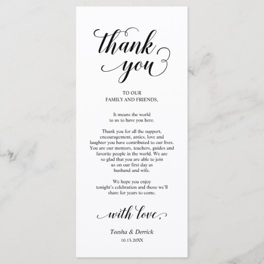 Élégant Dîner Moderne Lieu Cadre Carte de remercie (Devant)