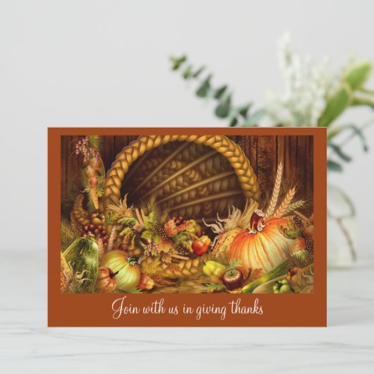 Élégant Dîner Thanksgiving Invitations (Debout devant)