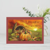 Élégant Dîner Thanksgiving Invitations (Debout devant)