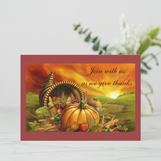 Élégant Dîner Thanksgiving Invitations (Debout devant)