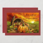 Élégant Dîner Thanksgiving Invitations (Devant / Derrière)