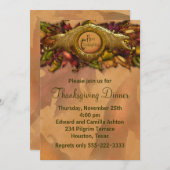 Élégant Dîner Thanksgiving Invitations (Devant / Derrière)