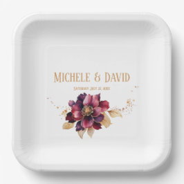 Elegant dineren op White Gold Bourgogne Square Papieren Bordje