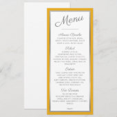 ELEGANT DINERMENU modern ontvangst mosterdgrijs Menu (Voorkant / Achterkant)