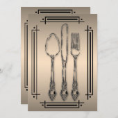 Elegant Dinner Party Kaart (Voorkant / Achterkant)