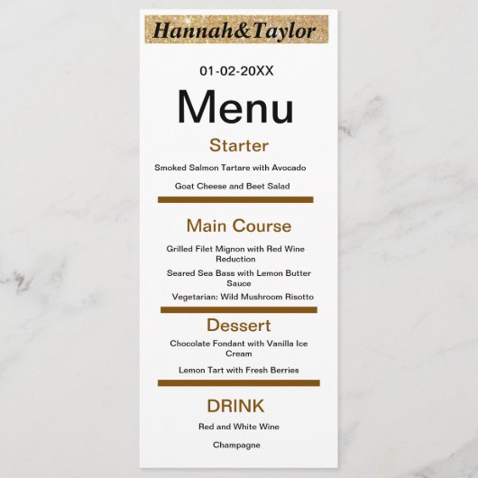 Elegant dinner party menu template (Devant)