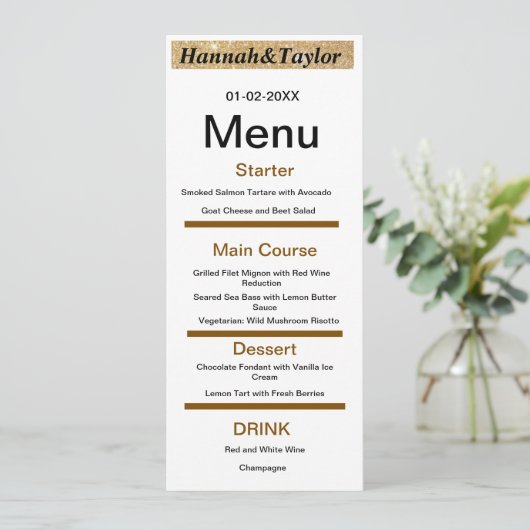 Elegant dinner party menu template (Debout devant)