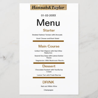Elegant dinner party menu template
