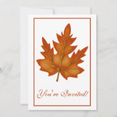 Elegant Dinner Party Uitnodiging Herfst Blad 5 (Voorkant)