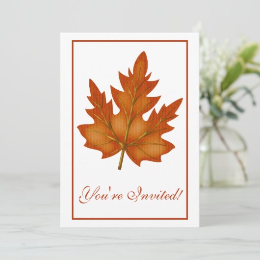 Elegant Dinner Party Uitnodiging Herfst Blad 5 (Staand voorkant)