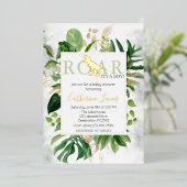 Elégant Dinosaur Boy Baby shower Invitation (Debout devant)