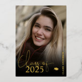 Élégant diplôme de photo Invitation Foil (Recto)