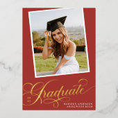 Élégant diplômé | Faire-part d'obtention du diplôm (Recto)