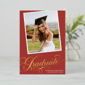 Élégant diplômé | Faire-part d'obtention du diplôm (Debout devant)