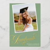 Élégant diplômé | Faire-part d'obtention du diplôm (Recto)