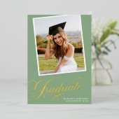 Élégant diplômé | Faire-part d'obtention du diplôm (Debout devant)