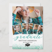 Élégant diplôme Turquoise 4 Invitation photo (Devant)