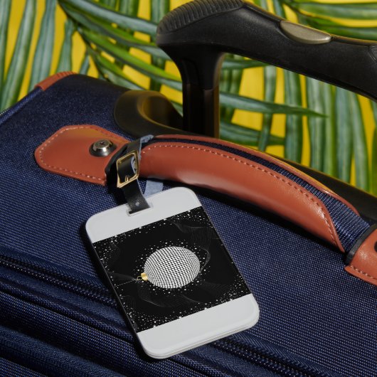 Elegant Disco Ball Christmas Ornament Bagagelabel (Voorkant Insitu 1)