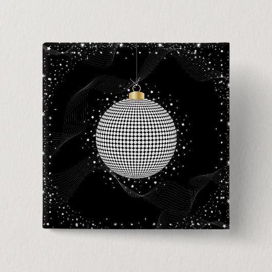 Elegant Disco Ball Christmas Ornament Vierkante Button 5,1 Cm (Voorkant)