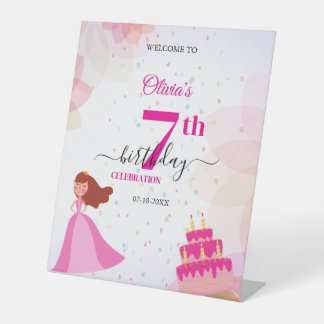 Elegant Disney princess birthday Reclamebord Met Voetstuk