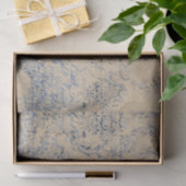 Elegant Distress Blue Damask Tissuepapier (Geschenk)