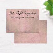 Elégant Distressed Date Nuit Suggestions Carte (Bureau)