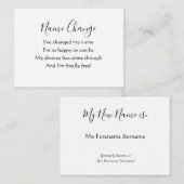 Elegant Divorce Name Change Enclosure Kaart (Voorkant / Achterkant)