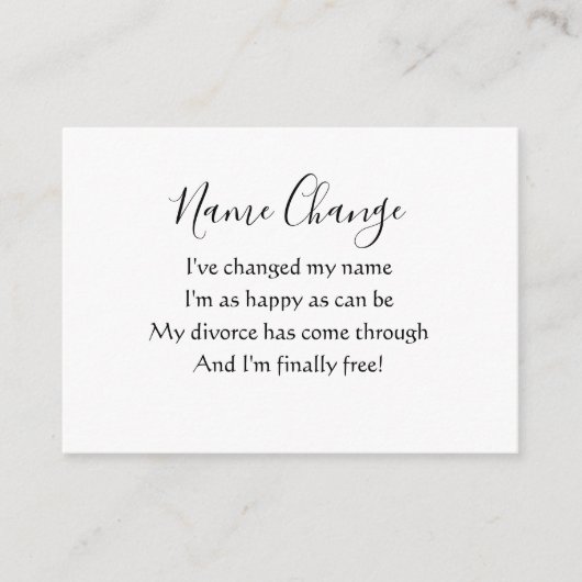 Elegant Divorce Name Change Enclosure Kaart (Voorkant)